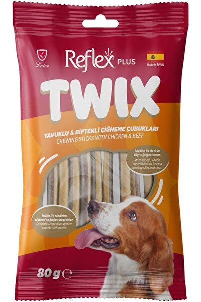 KarokTicaretSell Reflex Plus Twix Tavuklu ve Dana Etli Çiğneme Çubukları Yetişkin Köpek Ödülü 80 Gr