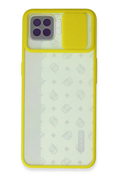 ZEMİRA HOME حافظة هاتف نيو فيس اوبو رينو 4 لايت كاميرا سيليكون منزلقة - أصفر