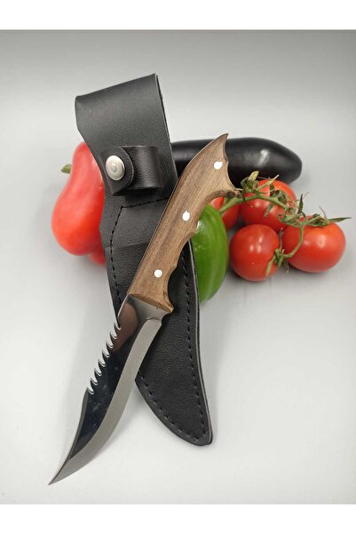 yatagan Walnut Root Handle Serrated