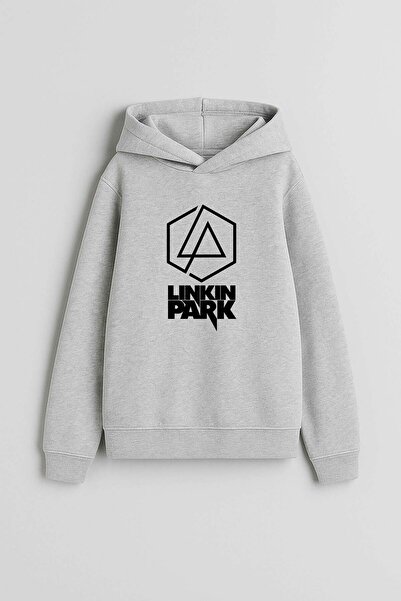 AYDESİGN Linkin Park Music Band Printed Gray Hooded Sweatshirt Hoodie