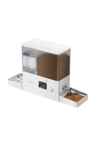 ROJECO Hrănitor și dozator de apă 2 în 1 pentru animale de companie, 5 l hran...