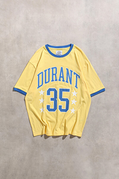 Overdrive Durant 35 NBA Oversize Sarı Baskebol Kısa Kol Tshirt