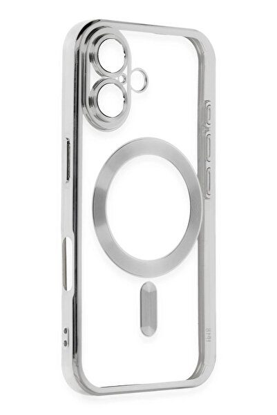 CT STONES غطاء حماية مغناطيسي كروس لهاتف آيفون 16 من نيو فيس - فضي