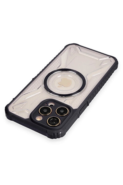 MAXDORA حافظة نيو فيس لهاتف آيفون 12 برو ماكس براغ مغناطيس سيف - أسود