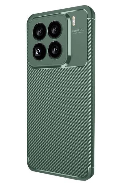 MKR حافظة Newface Xiaomi Mi 15 Pro ذات غطاء كربوني بتركيز تلقائي - أخضر داكن