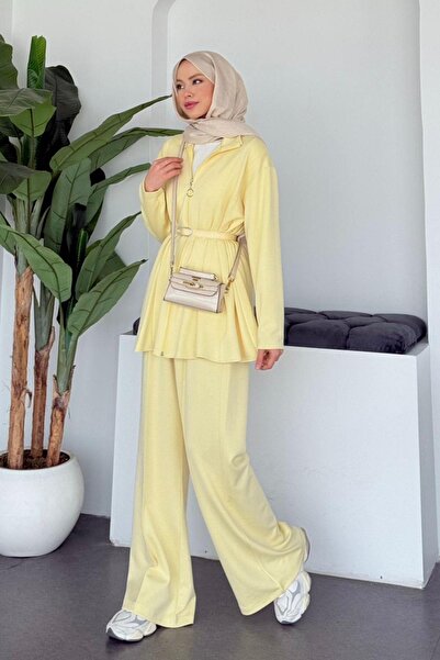 Hazamoda بدلة ميليسا مع بنطلون باللون الأصفر