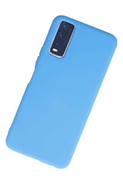 Rubyyavm حافظة نيو فيس لهاتف فيفو Y11S نانو من الداخل سيليكون مخملي - أزرق