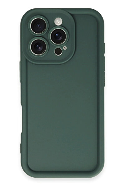 CT STONES حافظة Newface لهاتف آيفون 16 برو من السيليكون - أخضر داكن