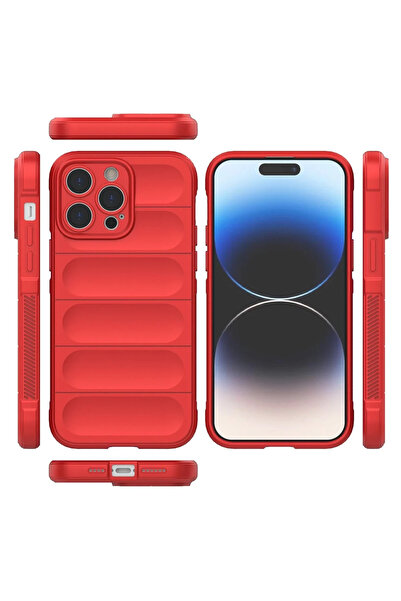 FREEDOM STOREE حافظة نيو فيس لهاتف ايفون 13 برو ماكس من السيليكون المثالي - أحمر