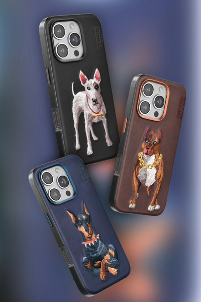 POYRAZ MARKET غطاء فينكو آيفون 16 بيرما منقوش - أزرق داكن