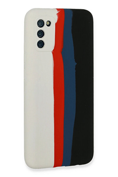 MKR جراب Newface لهاتف Samsung Galaxy A03S مصنوع من السيليكون الرخامي - أبيض-...