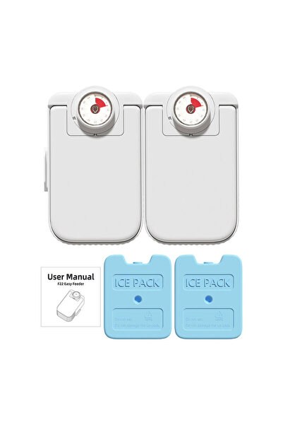 Petwant Hrănitor automat pentru animale de companie F22D, 350 ml, alb - Set de 2