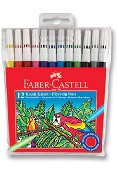 BRF Elizberrasell Faber-Castell Felt-Tip Pen 12 Colors, Bright Colors, Water-...