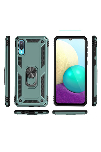 ZEMİRA HOME غطاء حماية سامسونج جالاكسي A02 من نيو فيس مع حلقة صوفيا - أخضر