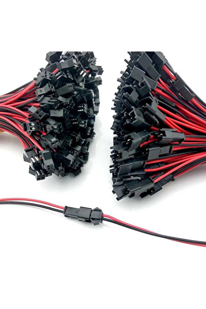 BuharaElektronik 25 ADET 2 PİN SM JST 2P KABLOLU KONNEKTOR DİŞİ ERKEK TAKIM 20cm