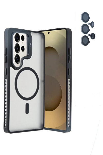 POYRAZ MARKET غطاء Joko Samsung Galaxy S25 Ultra فلات لينس ماجسيف - أسود