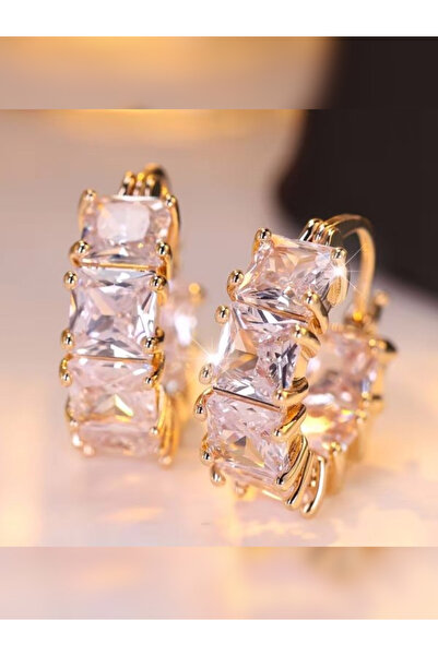 OEM Cercei Eleganti „Amalia Rose” cu Zirconium – Placati cu aur 18K Gold Rose