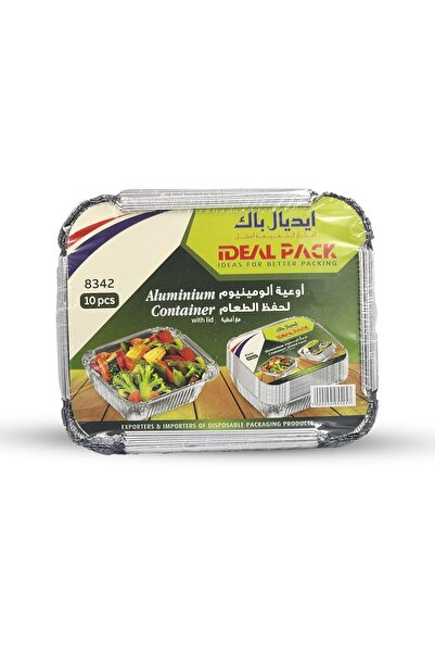 Ideal Pack Aluminium - Container - with Lid -8342 [10 pcs] Lunch Box- Storage...