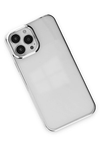 CT STONES نيوفيس حافظة آيفون 13 برو من السيليكون - فضي