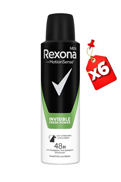 Rexona Deo Spray 150Ml Men Invisible Fresh Power X6