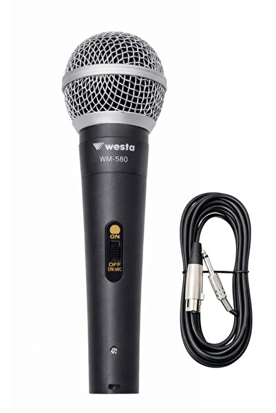 Westa Wm-580 Profesyonel El Mikrofonu Kablolu Dinamik Mikrofon (Okul, Cami, Sahne V.b. İçin)