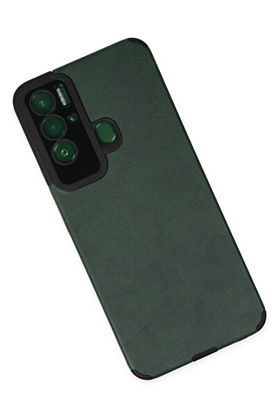 POYRAZ MARKET حافظة نيو فيس تكنو بوفا نيو بحلقة جلدية من السيليكون - أخضر