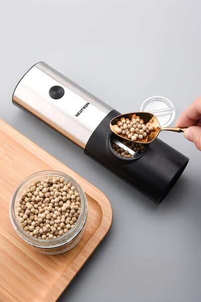 BRF FilizoraSell Pilli Led Işıklı Otomatik Ayarlanabilen Tuz Karabiber Bahara...