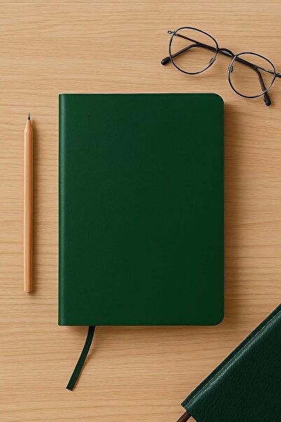 BRF Elizberrasell Fark Tanıtım Fark Tanıtım Unlined Notepad, Green Leather Co...