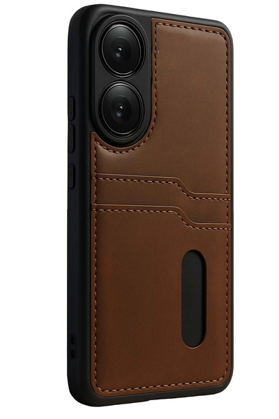 FREEDOM STOREE حافظة جلدية من نيو فايس لهاتف أوبو A38 مع حامل بطاقات - لون أسمر