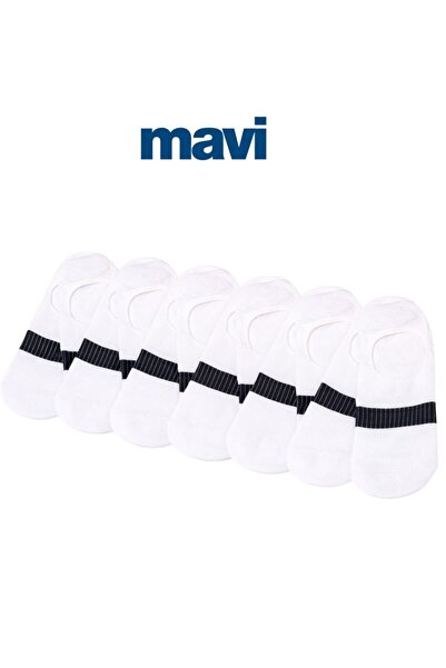 Mavi 6 Adet Beyaz Babet Çorap