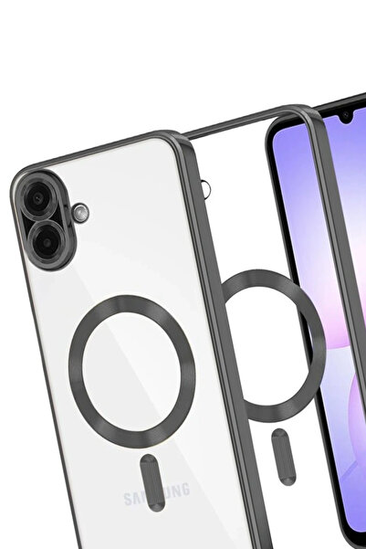 ZEMİRA HOME غطاء نيو فيس سامسونج جالاكسي A07 4G كروس ماجنيتيكسيف - أسود