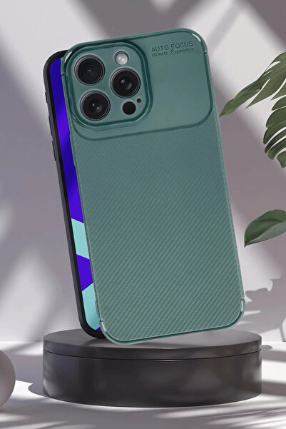 POYRAZ MARKET حافظة Newface لهاتف آيفون 16 برو ماكس بتصميم كربوني بتركيز تلقا...