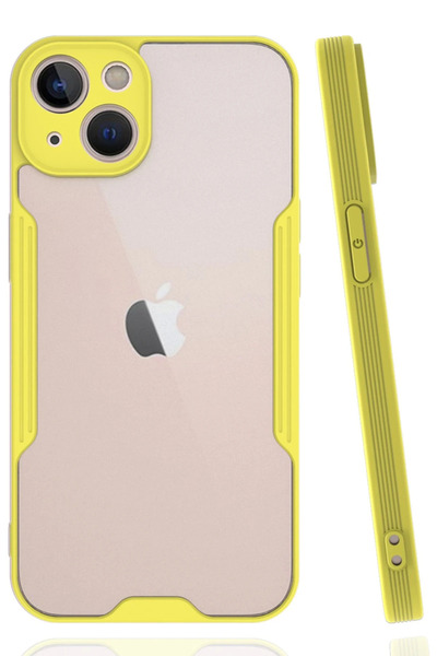 ZEMİRA HOME حافظة نيو فيس لهاتف ايفون 14 بلس سيليكون بلاتينيوم - أصفر