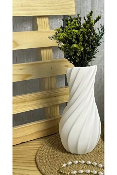 LİSYANTUS HOME Twist Yan Çizgili Çiçek Vazo, Bohem, Geometrik