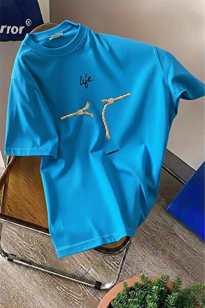 Oksit Life Design Minimalist Illustration Printed Unisex Oversize T-Shirt