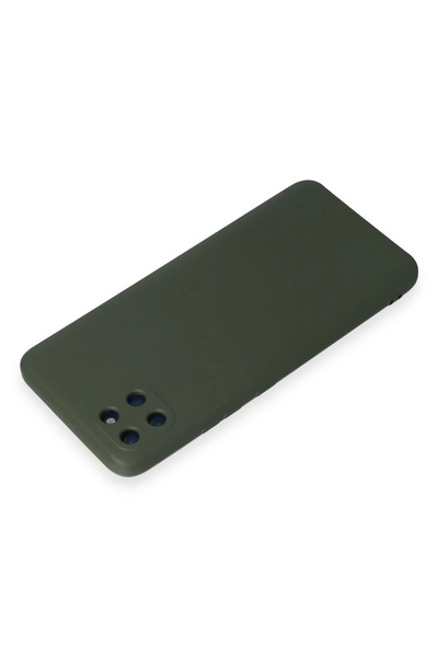 POYRAZ MARKET حافظة نيو فيس ريلمي C11 من السيليكون المخملي الداخلي - أخضر داكن