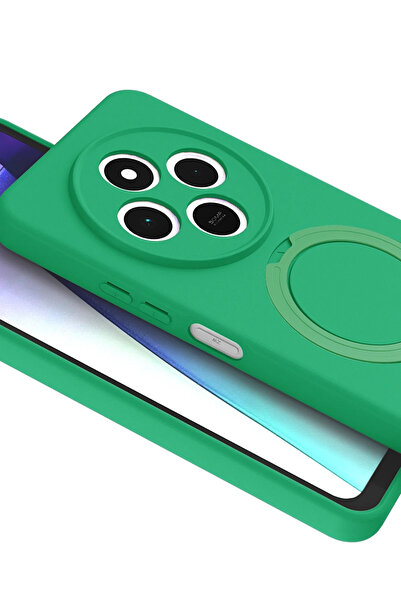 FREEDOM STOREE غطاء Newface Xiaomi Redmi 14C Regal Magsafe مع حامل - أخضر