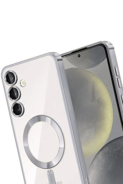 ZEMİRA HOME غطاء نيو فيس سامسونج جالاكسي A17 5G كروس ماجنيتيك سيف - فضي