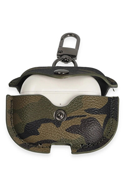 SİBELORAHOME حافظة جلدية مموهة لـ Newface Airpods 3 (الجيل الثالث) - أخضر كاكي