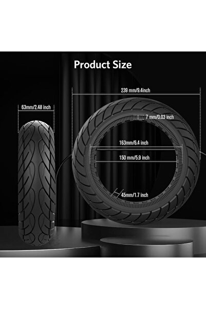 Generic LENO 10 x 2.5 Solid Tire for Electric Scooter