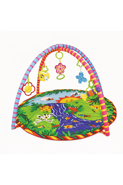 ibaby بساط ألعاب الأنشطة التفاعلي للأطفال من إي بيبي - حصيرة لعب مبطنة مع ألع...