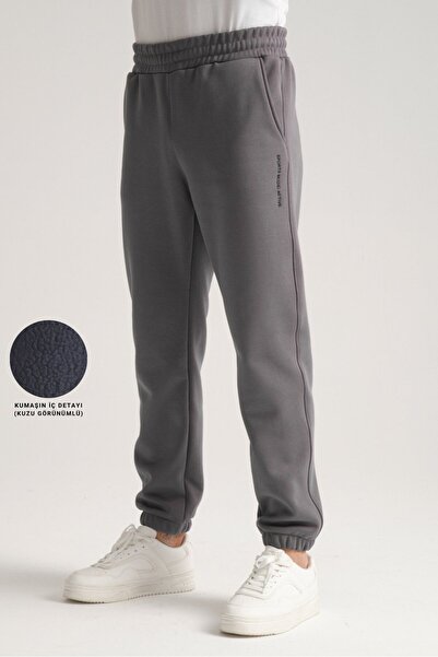 Shooter Sportswear Koyu Gri Luxe Kışlık Jogger Erkek Eşofman Alt Standar Kalı...
