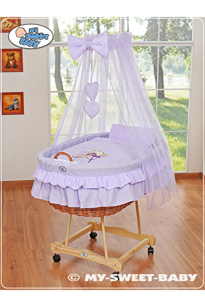 Other Coșuleț Moise cu baldachin - Ursuleț de pluș cu fundă, violet