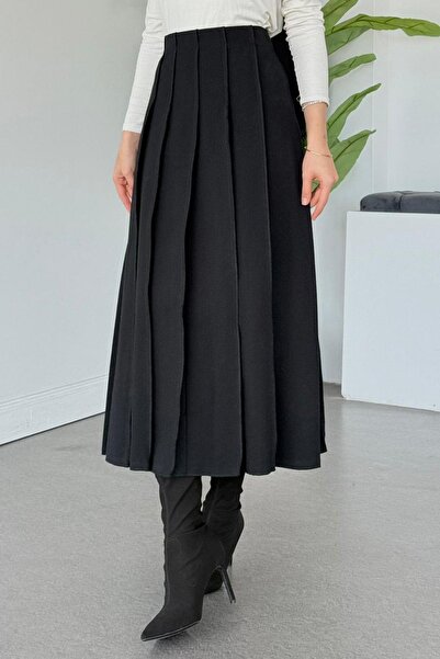 Hazamoda Kalben Tok Linen Skirt Black