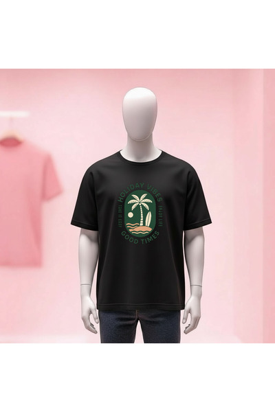 Vordevia Printed Crew Neck Wide Fit Unisex Tshirt