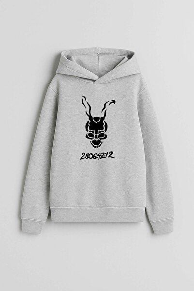 AYDESİGN Donnie Darko Printed Gray Hooded Sweatshirt Hoodie