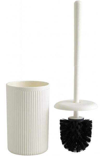 BRF Elizberrasell White-Black-Beige Striped Luxury Toilet Brush Set – 30 cm L...