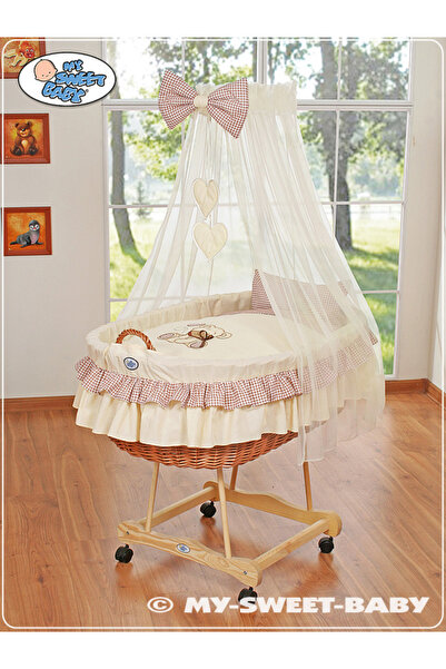 Other Coșuleț Moise cu baldachin - ursuleț de pluș maro cu fundă