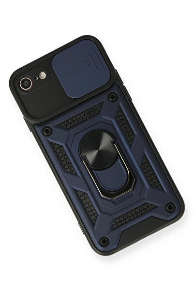 CT STONES حافظة Newface لهاتف iPhone 7 من السيليكون مع حلقة عدسة Pars - أزرق ...