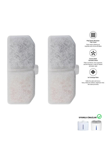 STAYPURE Aktif Karbon Yedek Filtre 2 Adet (KPF-10545 Su Pınarı Uyumlu)
